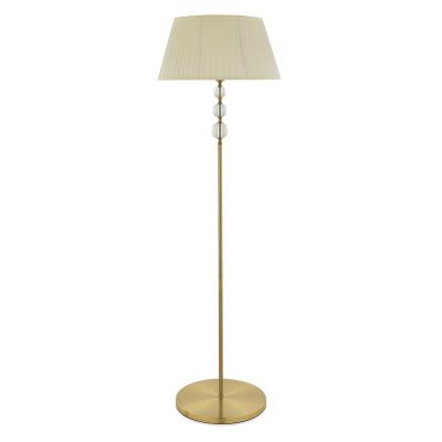 China European hot sale elegant classic brass E27 floor lamp fabric decoration indoor floor lamp for sale