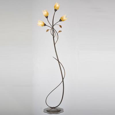 China Residential Decoration Classic Flower Hotel Glass Floor Lamp for sale