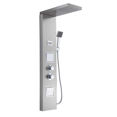 China Without Slide Bar OEM ODM Hotel Waterfall Thermostatic Shower Column Exposed Panel for sale