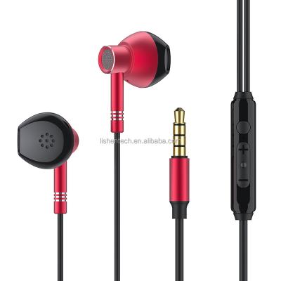 China 2021 In-Ear Metal Earphone Wired Earphone 3.5mm Sports Stereo Bass Earphones Wired Headphones With Microphone for sale