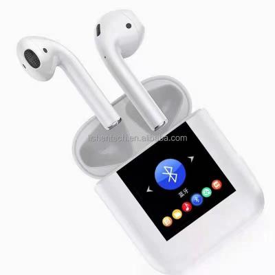 China 2021 New design TWS screen MP4/Radio/Pedometer/Clock/4G memory/LED tws wireless earbuds earbuds with big lcd screen pedometer radio pedometer for men cellphone for sale