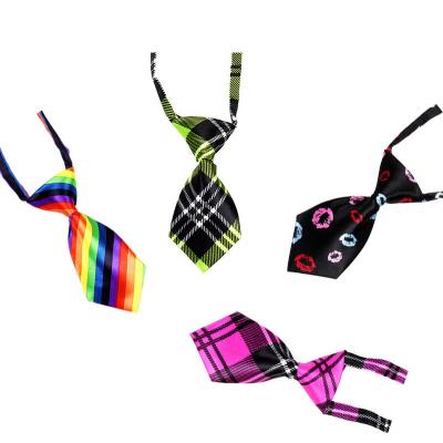 China Viable Hot Amazon Seller Polyester Print Dog Cat Hair Bows Adjustable Grooming Dog Bow Tie Pet Accessories for sale