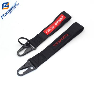 China Custom Hand Logo Eagle Mouth Polyester Nylon Safety Sublimation Gifts Promotion Wrist Carabiner Hook Lanyard for sale