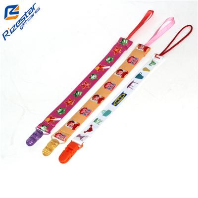 China Wholesale Gift Promotion Cartoon Pattern Baby Pacifier Chain Clip Strap Holder Soother Animal Clip for sale