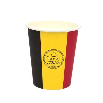 China 8oz 250ml Single Wall Pattern Paper Disposable White Coffee Cup For Coffee Drink for sale