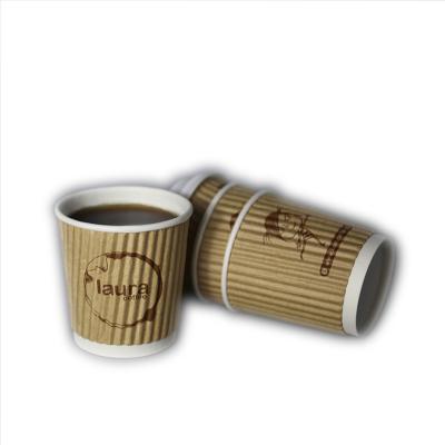 China Brown 120ml 4oz Craft Recyclable Disposable Coffee Drink Paper Cups for sale