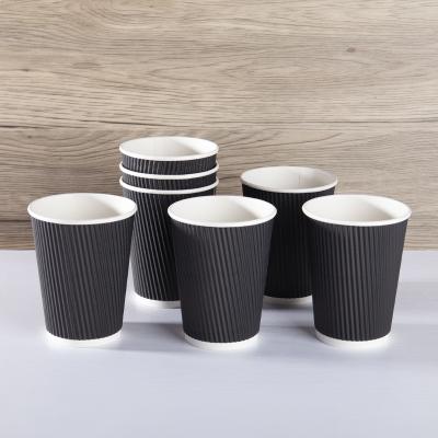 China 6 8 Ounce Recyclable Custom Disposable Lid Brown Coffee Cups Food Black Low Price Disposable Hot Paper Cup for sale