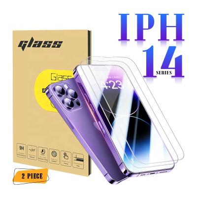 China Anti-fingerprint 9H Full Clear Protectors Phone Xr Xs X 7 8 Plus 11 12 13 14 Pro Max Tempered Glass 2 Pack Screen Protector For Iphone for sale