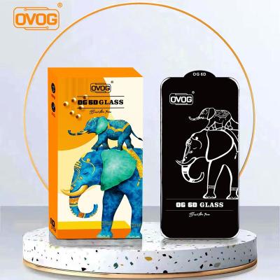 China Dustproof 2023 New OVOG Elephant OG 6D BIG Full glue Screen Protector 6D tempered Glass for iphone 14 pro max samsung a72 a52 a32 for sale