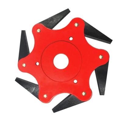 China Metal 6 Teeth Sweep Cutter Blade Metal Trimmer Blades Garden Grass Steel Trimmer Main Head For Lawn Mower for sale