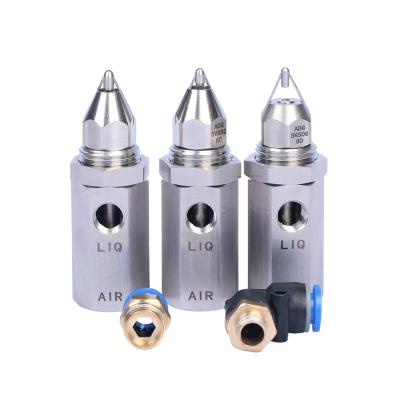 China Dust Removal Stainless Steel Air Spraying Ultrasonic Dry Mist Nozzle 1/4 60 Degree Ultrasonic Water Atomizer Spray Nozzle for sale