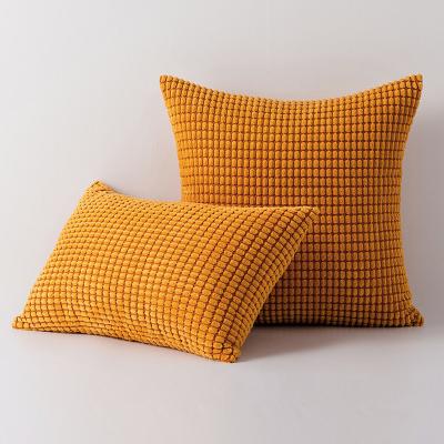 China Amaozn Selling Big Particle Soft Square Warm Corduroy Style Decorative Pillow Case Cushion Cover Viable Luxury Novelty for sale