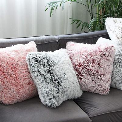 China Cushion Cover Anti-Static For Fall 100% Custom Made Tile Knitted Polyester Square Plain Home Textile Fur Good Price for sale