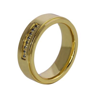 China Thin Nerez Ladies Nickel Free Jewelry 6mm Pure Titanium Rings 18K Gold Wedding Band for sale