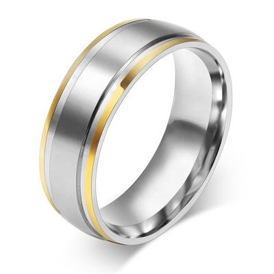 China Wholesale Nerez Jewelry Nickel Free High Polished 8mm IP Gold Plating Stainless Steel Rings Can Be Customized For Love Ones for sale