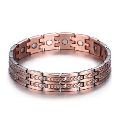 China Bracelet for Health Nerez Jewelry Wholesale Men's Bio Therapy Bracelets Magnetic Copper Bracelets for Arthritis for sale