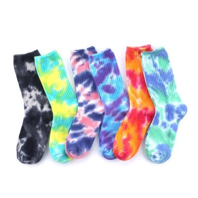 China Winter QUICK DRY custom made cotton thongs men street hip hop tube tie dye loose sock for unisex for sale