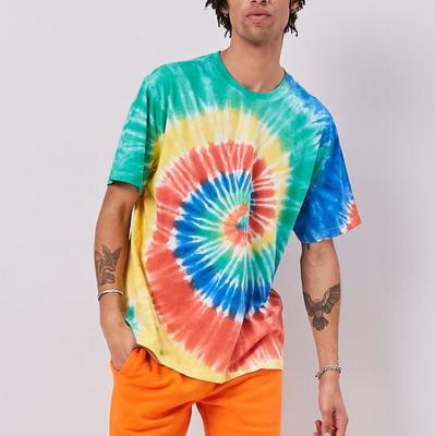 China Custom Colored Mens 100%cotton High Quality Anti-Wrinkle T-shirts Multi Colored Tie Dye T-Shirts for sale