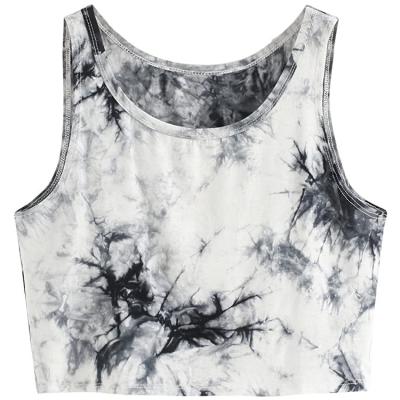 China OEM Wholesale Custom T-shirt Print Tie Dye Tank Tops Women Yoga Crop Tops QUICK DRY for sale