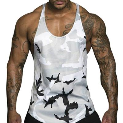 China QUICK DRY Men's Tank Top Gym Fitness Tight Casual Sports Vest Printed Mens Tank Tops for sale