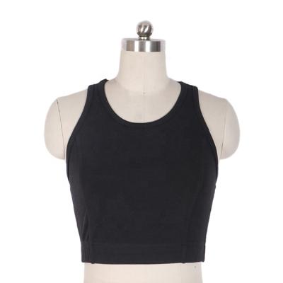 China OEM Hot Selling QUICK DRY Women'S Yoga Vest Bamboo Friendly Black Crop Tank Top Top Fashion for sale