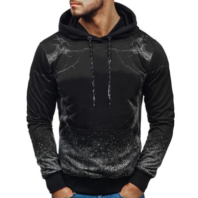 China Anti-wrinkle OEM Good Quality 100% Polyester Sporty Hoodies Fashion Color Print For Men for sale