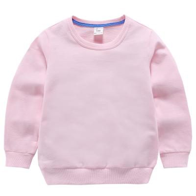 China Wholesale Custom Empty Long Sleeves Anti-wrinkle Autumn Winter Soft Cotton Simple Pink Sweatshirt Hoodies No Hood For Kids for sale