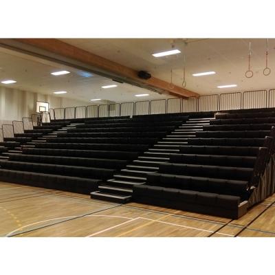 China Retractable Basketball Court Unit Bleacher Seating Retractable Grandstand Customized Color With End Curtains for sale