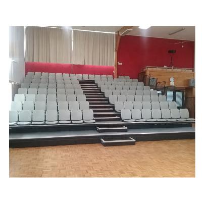 China Sports Meets / Universal Center Folding Gymnasium Retractable Bleach Customized Stair Width For Sports Meets for sale