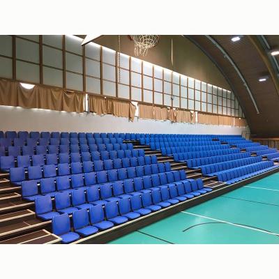 China Gym Sports Hall Spectator Seating Retractable With High Density Polyethylene Seat for sale