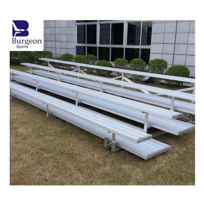 China Outdoor Temporary Portable Bleacher Anti-rusting Aluminum Tennis Court Bench With Double Foot Boards for sale