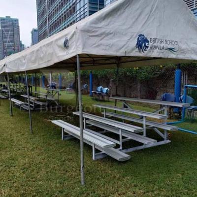 China Lightweight 4 Rows Portable Aluminum Football Bleacher With Single Seat Aluminum Planks for sale