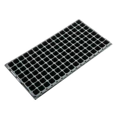 China Eco-friendly PVC/PS Black Planting Seed Tray Black Nursery Seedling Seedling Germination Trays With 128 Holes for sale