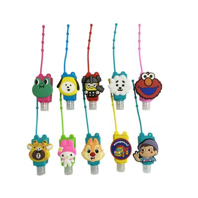 China Environmental Friendly Cute Creative Cartoon Bath Bodies Silicone Holder 30ml Animal Hand Sanitizer Bottle Holder for sale