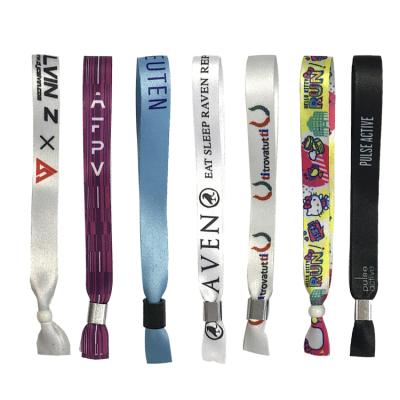 China Promotional Environmental Friendly Festival Woven Wristband Cloth Ribbon Wristband Woven Knitting Wristband With Custom Logo for sale