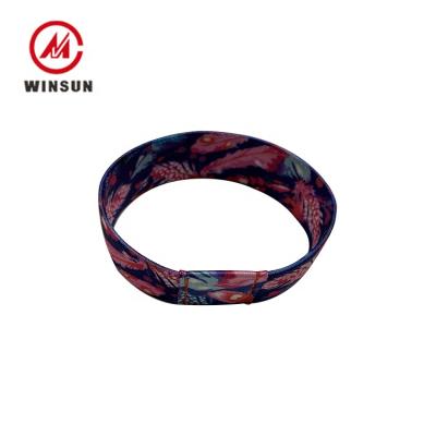 China Environmentally Friendly Printed Fabric Elastic Wristband Polyester Custom Wristband for sale