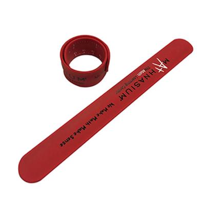 China Environmental Friendly Professional Printing Promotional Red Logo Wrist Band Silicone Slap On Wristband Wristband for sale