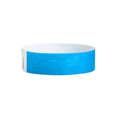 China Cheap Personalized Waterproof Festival Event Wristbands Party Disposable Band Tyvek Thermal Printable Blue Paper Wristband for sale