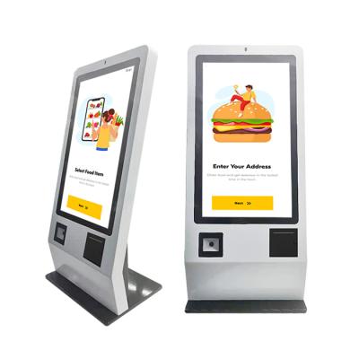 China 23.6inch Restaurant Tabletop All In One PC Self Service Food Payment LCD Ordering Terminal Kiosk for sale