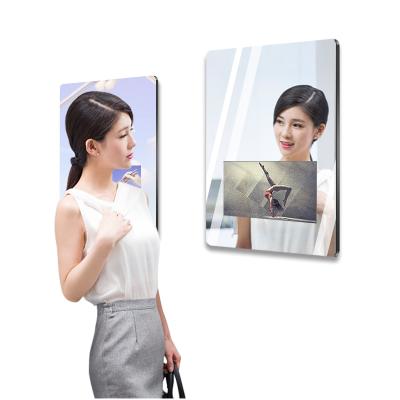 China 22 Inch Indoor Wall Mount Mirror Display Body Sensor Android LCD Digital Singage Magic Screen For Bathroom for sale