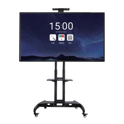 China White Metal+Tempered Glass Dual Touch Board 4G WIFI Smart Portable System With Wheels For Classroom Meeting Room for sale