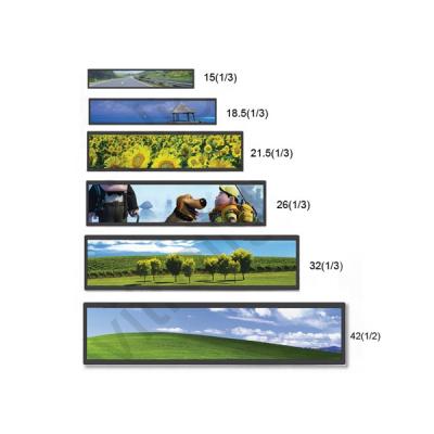 China 21.5 Inch 1/3 Inch Indoor Resizing Special Size Ultra Stretched Horizontal Bar LCD Advertising Screen for sale