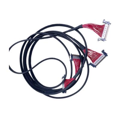 China Male 51pin coaxial JAE FI-RE51CL electronic red mic coax to male JAE FI-RE51CL pitch connector lvds cable length 0.5mm 1M for sale