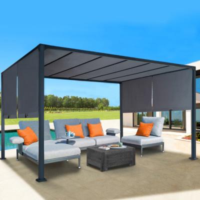 China ECOLOGICAL manual control pergola with fabric roof 9710F for sale