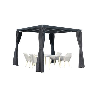 China ECOLOGICAL outdoor gazebo pergola with LED light and curtain for 9400 for sale