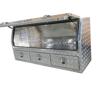 China Aluminum Storage Truck Aluminum Tool Box with Shelf and Drawers for Trailer and Pickup BH-X1705382SCT for sale