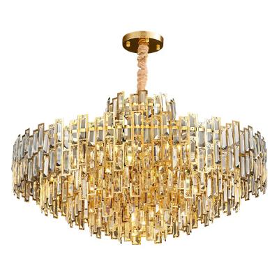 China Modern Home Decor Bedroom Fancy Chandelier Lamp Modern Led Gold Crystal Chandelier Luxury Dining Pendant Lights for sale