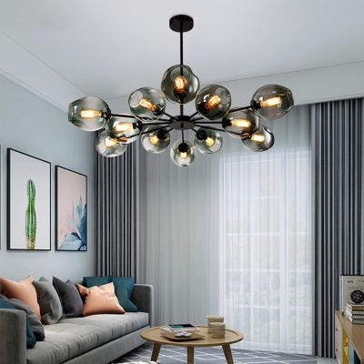 China Nordic Modern Lead Glass Home Indoor Bubble Living Room Restaurant Decor Pendant Chandelier for sale