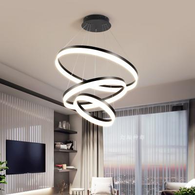 China Modern Wedding Living Room Aluminum Ceiling Led Acrylic Home Hanging Light Ring Pendant Lamps for sale