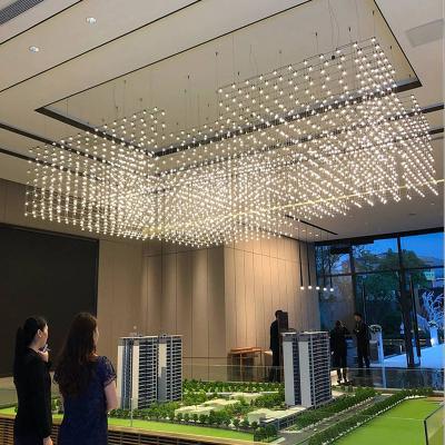 China Modern custom indoor project villa villa hotel gold luxury crystal led staircase modern ceiling chandelier for sale